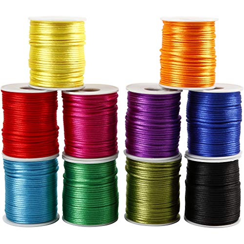 Cordon en satin fil queue de rat pour macramé loisirs créatifs et DIY