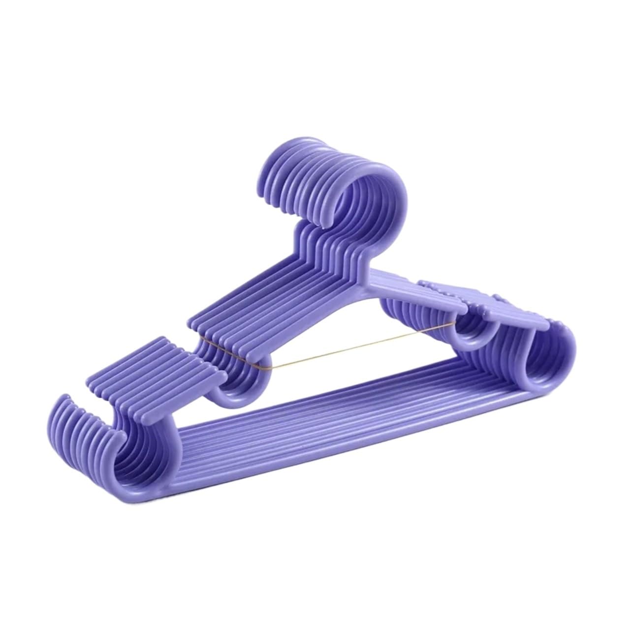 KFGISD, 10Pcs/Set Portable Clothes Hanger Coat Plastic Hangers Hook Household Clothing Organizer 27x14cm ，Hangers(Purple)