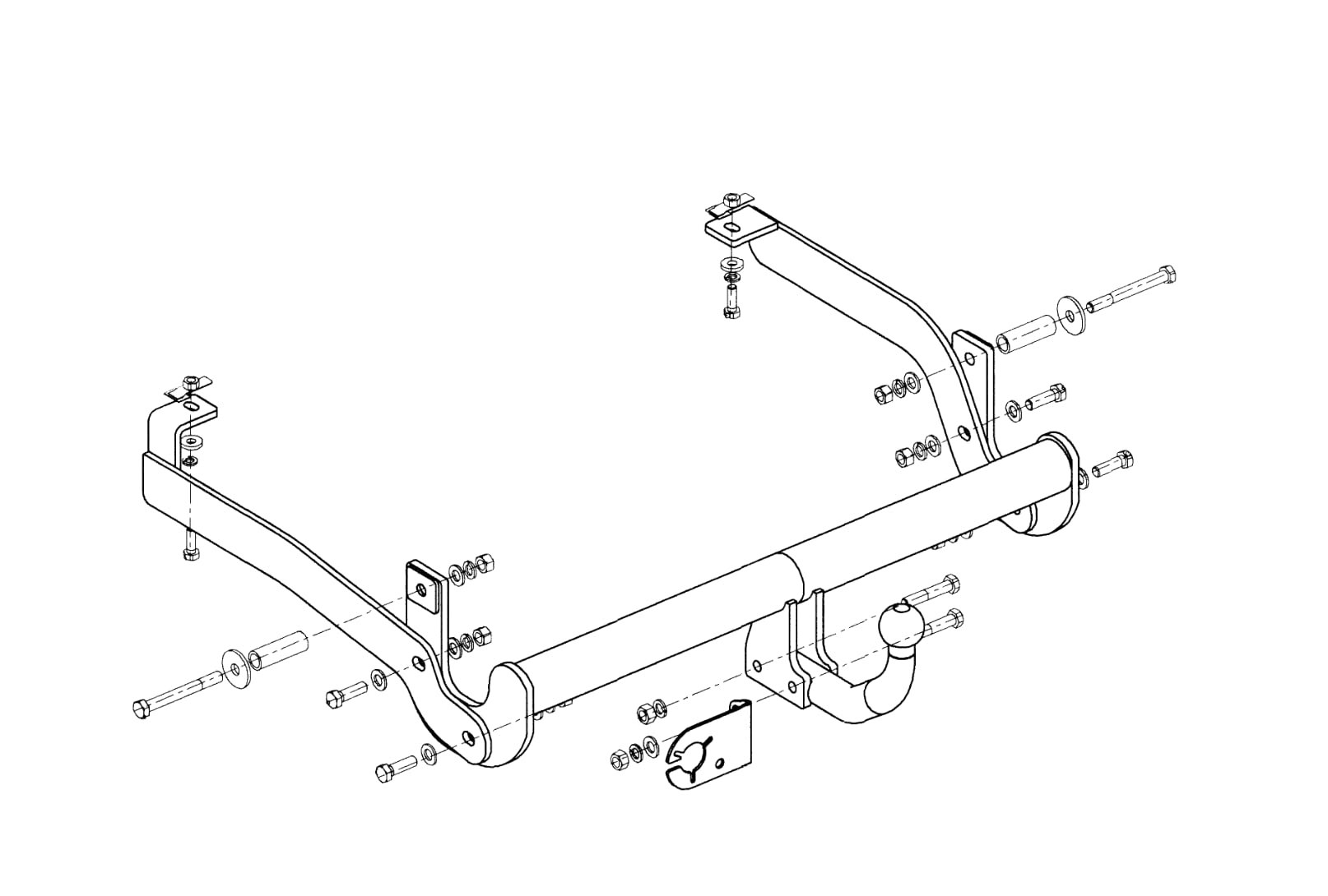 Attelage Rigide Fixe + Faisceau 13 Broches Pour Peugeot Expert (07.2016 Et +) – Boule Dévissable, Compatible électronique
