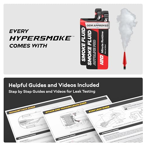 Image of AutoLine Pro HyperSmoke Automotive Smoke Machine EVAP Vacuum Leak Tester - Adjustable Pressure - OEM Approved Smoke Fluid - Built-in Air Compressor Motor - Includes Smoke Fluid x2.