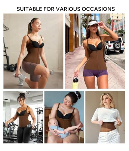 Image of Nebility Waist Trainer for Women Corset Shapewear with Zipper Women's Waist Cincher Tank Top with Adjustable Straps