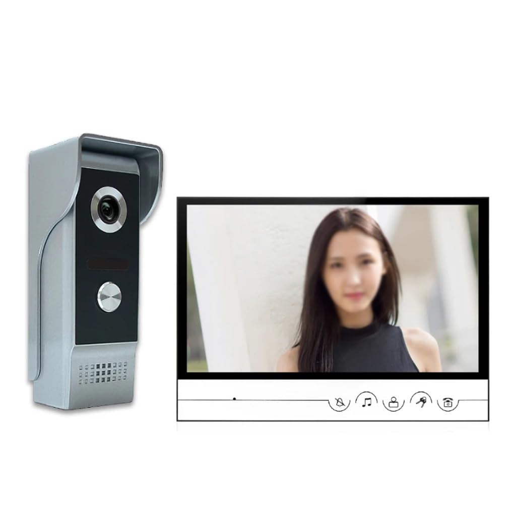 MOBYGKFY 9" Big Monitor Video Door Phone Doorbell System Intercom IR Night Vision Aluminum Alloy Camera