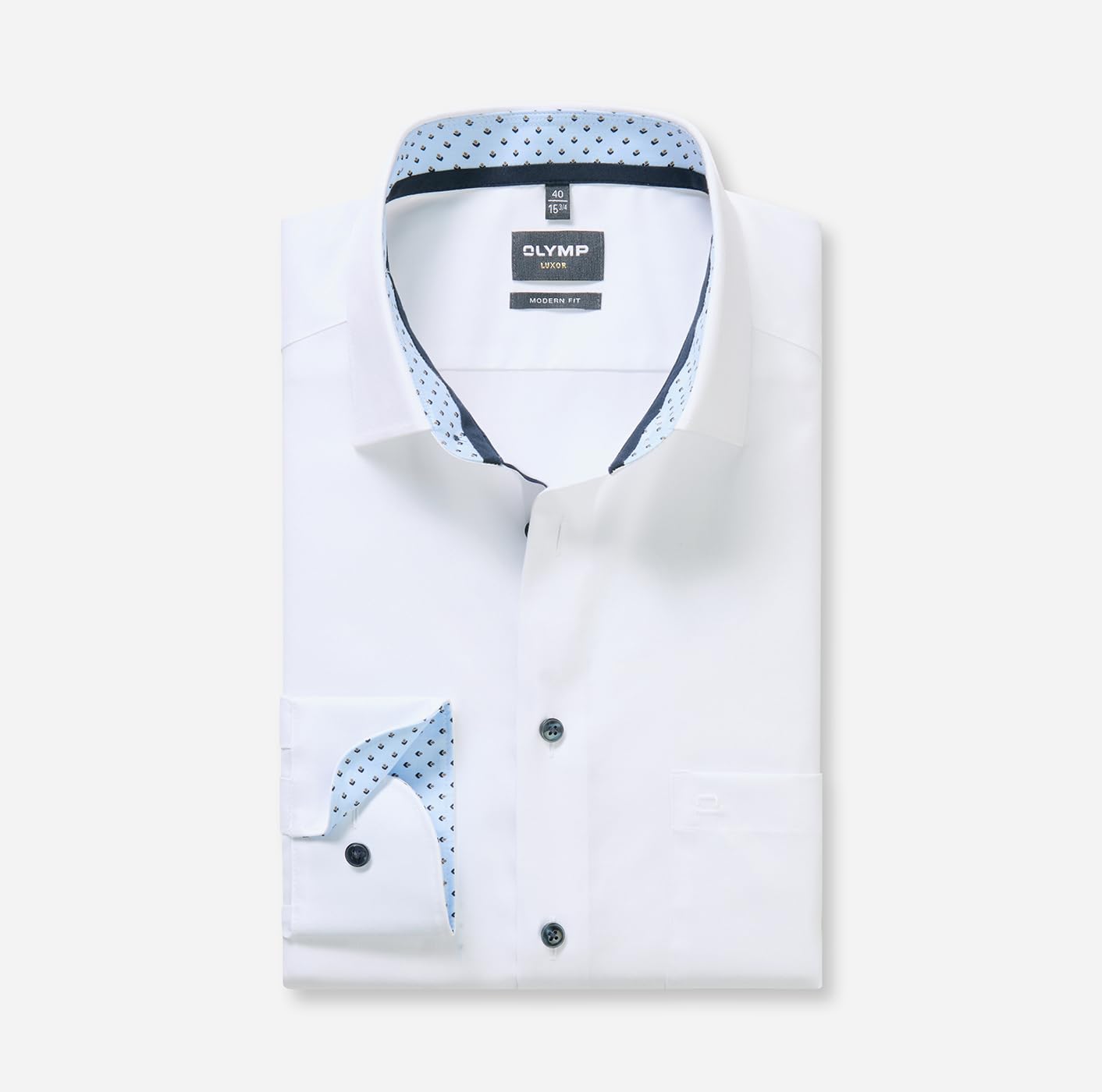 OLYMP Herren Oberhemd Langarm 122814,Twill,470 Modern Fit 26,New Kent