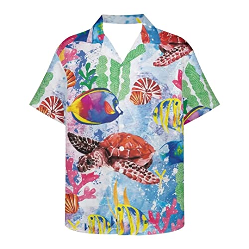 Hawaiian Shirt for Men Beach Outfits Button Up Rave Top