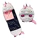 Happy Nappers Pillow & Sleepy Sack- Comfy, Cozy, Compact, Super Soft, Warm, All Season, Sleeping Bag with Pillow- Medium 54” x 20”, Shimmer Unicorn
