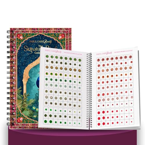 Image of Parul Garg Beauty Signature Bindi Collection - 950+ Multicolour Designer Bindis | Reusable Self-Adhesive Kumkum Bindis | Assorted Sizes 2mm-7mm | Bridal, Wedding, Festive Pack