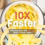 Blue 5‑in‑1 Hand Crank Rotary Cheese Grater for Kitchen - Image 3