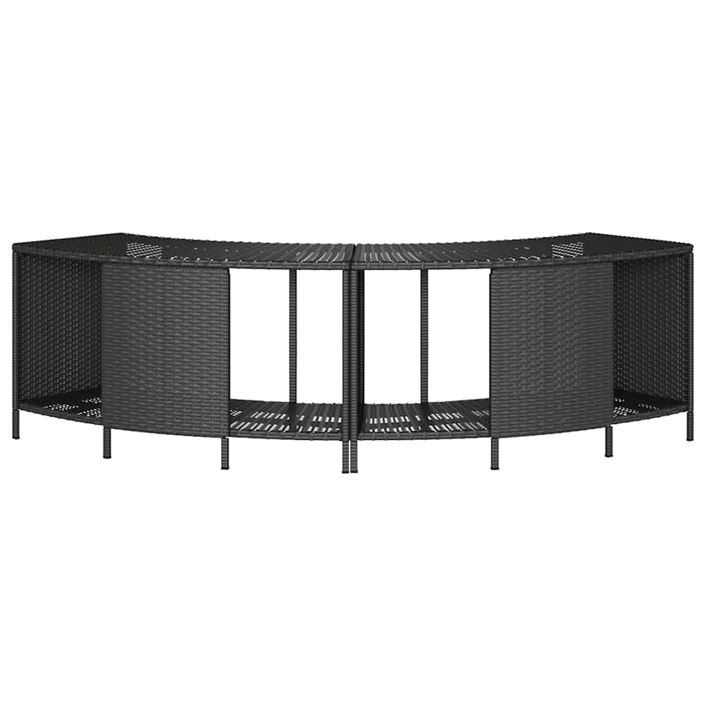 Generisch Outdoor-Regale für Whirlpool 2 STK. Schwarz Poly Rattan,Heim Garten,Pool Spa,Pool- Whirlpool-Zubehör-365620