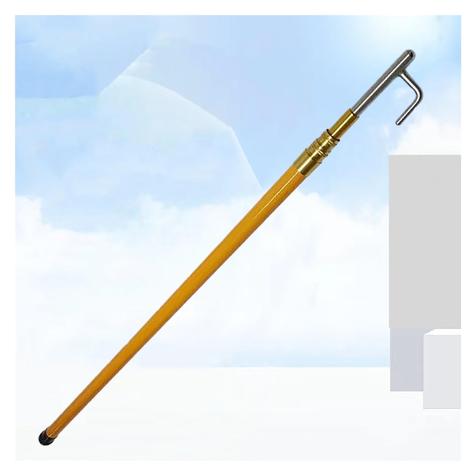 DJPHOFS Telescopic Fishing Boat Hook for Docking, Dock Defender Boat Docking Sticks Telescoping, Reinforced Fiberglass Hook Pole for Boats/Kayak(1.2-5m/3.9-16.4ft)