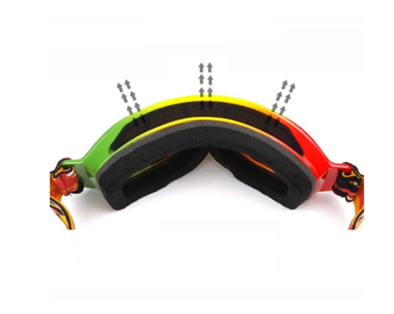 QINQIN Lunettes de Ski Fit for Les Enfants Lunettes de Ski Sports d'hiver Verres de Ski Kids Double lentille Anti-Fog Snowboard Motocross Goggles Ski (Color : Red Yellow Green)