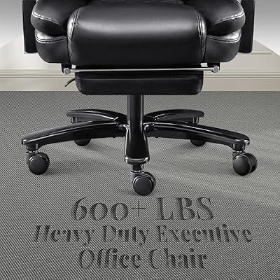 Wider Upholstered Seat Ergonomic Desk Chair for Home Office, Black