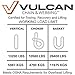 VULCAN Round Sling - Heavy Duty - 10 Foot - Red - Safe Working Load of 13,200 Lbs. (V) - 10,600 Lbs. (C) and 26,400 Lbs. (B)