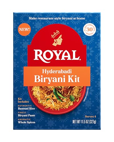 Royal Hyderabadi Biryani Kit - Includes Authentic White Basmati Rice, Paste, and Whole Spices - 11.5...