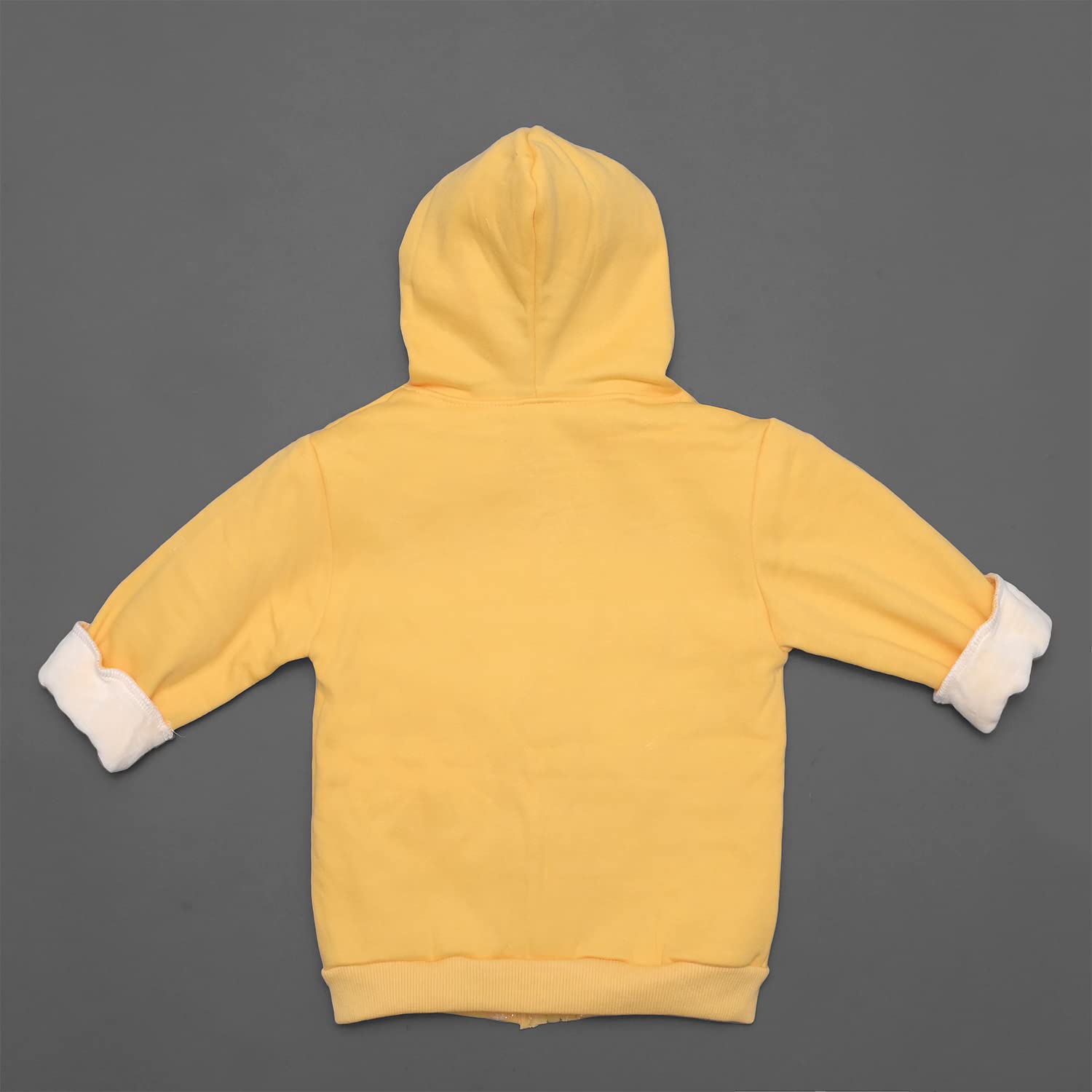Bold N Elegant Kids Winter Warm Fleece Awesome Dinosaur Print Front Open Zipper Hoodie Regular Fit Sweatshirt for Infant Toddler Baby Boys & Girls (2-3 Years, Yellow) - Image 7 thumbnail