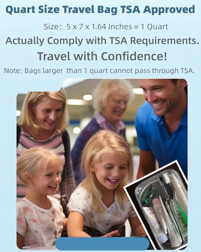 3 Packing Cubes Quart Size Travel Bag Tsa Approved Clear Toiletry Bag Small European International Must Haves Long Flight Airplane Essentials for Flying Toiletries Liquids Accessories Men Women2