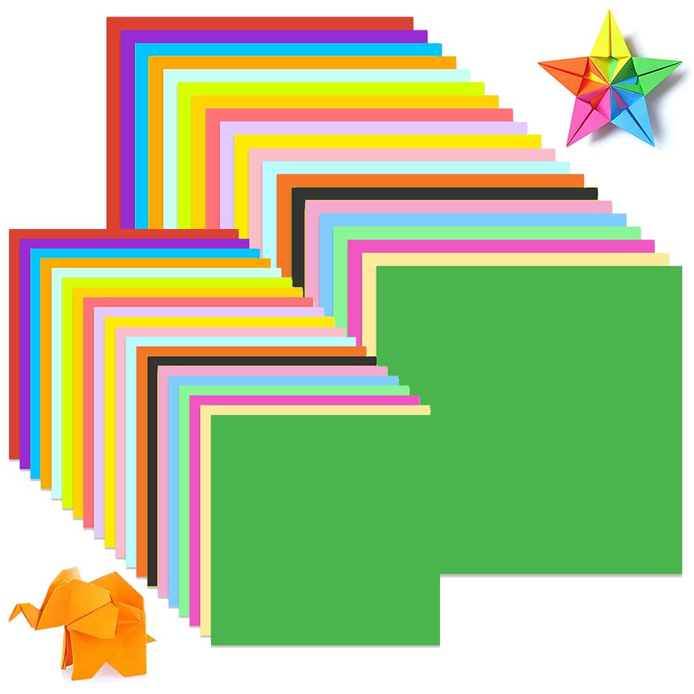 Jizxol Juego de 200 hojas de papel origami, 20 x 20 cm y 15 x 15 cm, papel para manualidades, multicolor, papel plegable, papel de doble cara para manualidades (20 colores).