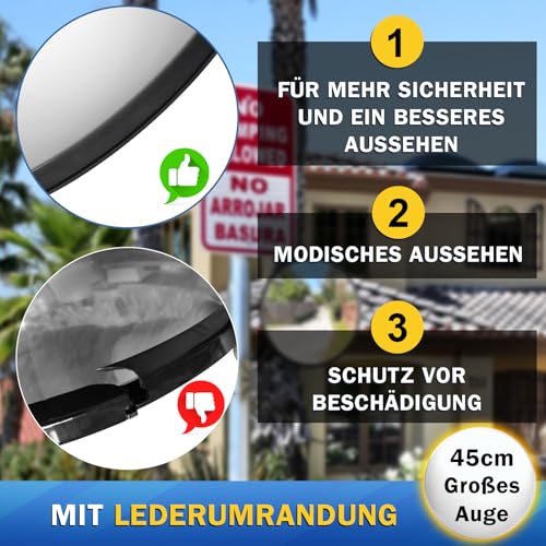 moveland Verkehrsspiegel 45 cm - Verstellbarer Acryl-Konvexspiegel Ausfahrt Spiegel 45 cm - Weitwinkel-Traffic Mirror für Einfahrten, Garage, Verkehr, Hof (Support Indoor und Outdoor, 180 Grad konvex)