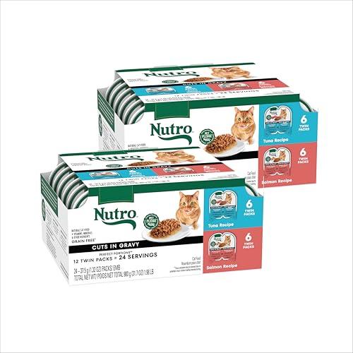 Image of Nutro Cuts in Gravy Wet Cat Food, Salmon & Chicken, 2.6 oz, 12 Count, 2pack