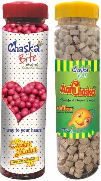 Chaska Bite Aam Chaska Chatpati Chatar matar Candy | Chatpati Goli | Khatti-Mithi Candy | Digestive Tablets Pack Of 2
