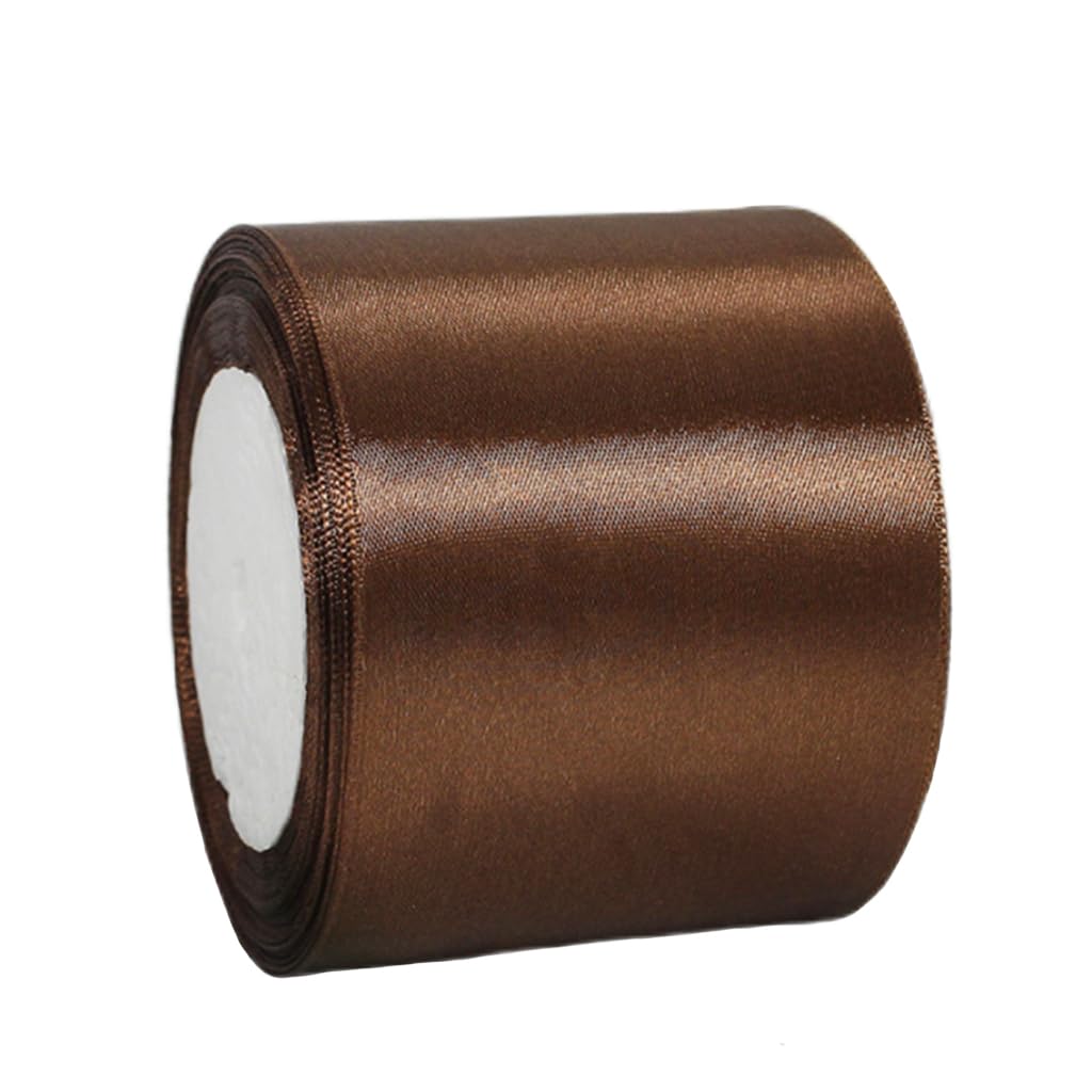 Wide Coffee Ribbon 100mm Satin Ribbons for Gift Wrapping 22m 3.9Inch Cake Ribbon Silk Thick Ribbons Coffee for Crafting,Christmas,Wedding Car,Hair Bows,Bouquets,Party,Cake Decorations