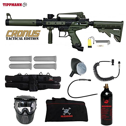 Maddog Tippmann Cronus Tactical Paintball Specialist Paintball Gun Package - Black/Olive