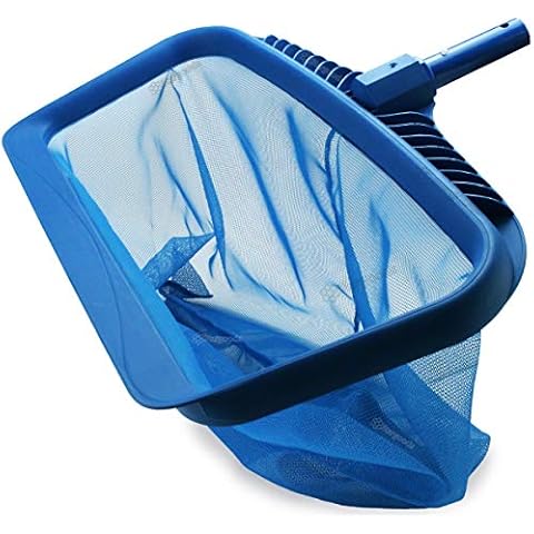 Pool Skimmer Net, Heavy Duty Leaf Rake Cleaning Tool, Fine Mesh Net Bag Catcher Blue Cover