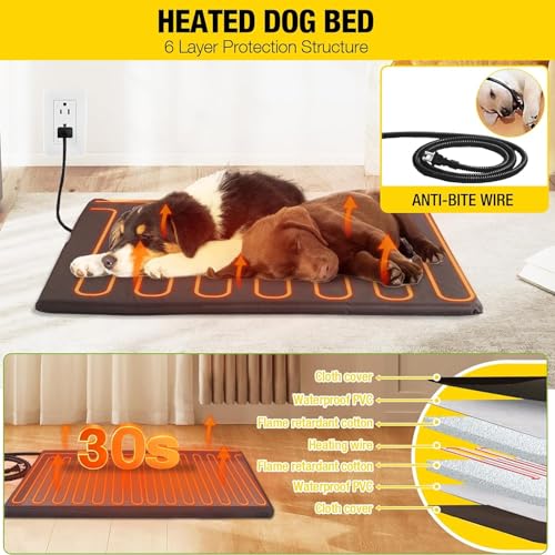 Aivituvin Outdoor-Hundehütte mit isoliertem Futter, wasserdichte Hundehütte für den Winter, Katzenhaus für kleine und mittelgroße und große Hunde, Katzen, einzigartiger Allround-Eisenrahmen