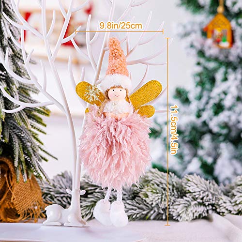 LINGSFIRE 3pcs Ornamenti di Angelo di Natale, Alce...