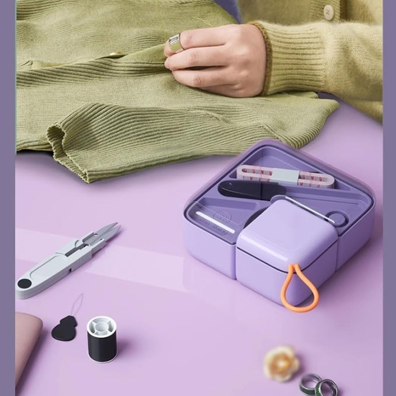 LWECMGSA Portable Small Wire Box Colored Thread Weaving Household Multi-Functional Hand Sewing Needle Tool