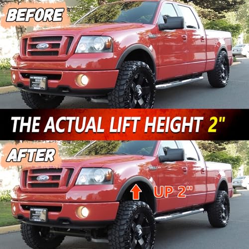 Image of 2 Inch Front Leveling Lift Kit For 2004-2026 Ford F150 2wd /4wd, Lift Kit Compatible With Expedition 2003-2018,2pcs Aluminum Suspension Strut Spacers | Raise Front End 2 Inch