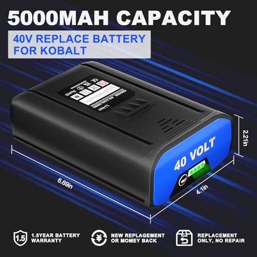 Image of 【Upgraded】 CaliHutt 40V 6.0Ah Replacement Battery for Kobalt 40V MAX Battery 2540C-06 High Capacity Lithium-ion Batteries KB440-03 KB2540C-06 KB640-03 KB240-06 for Cordless Power Tools