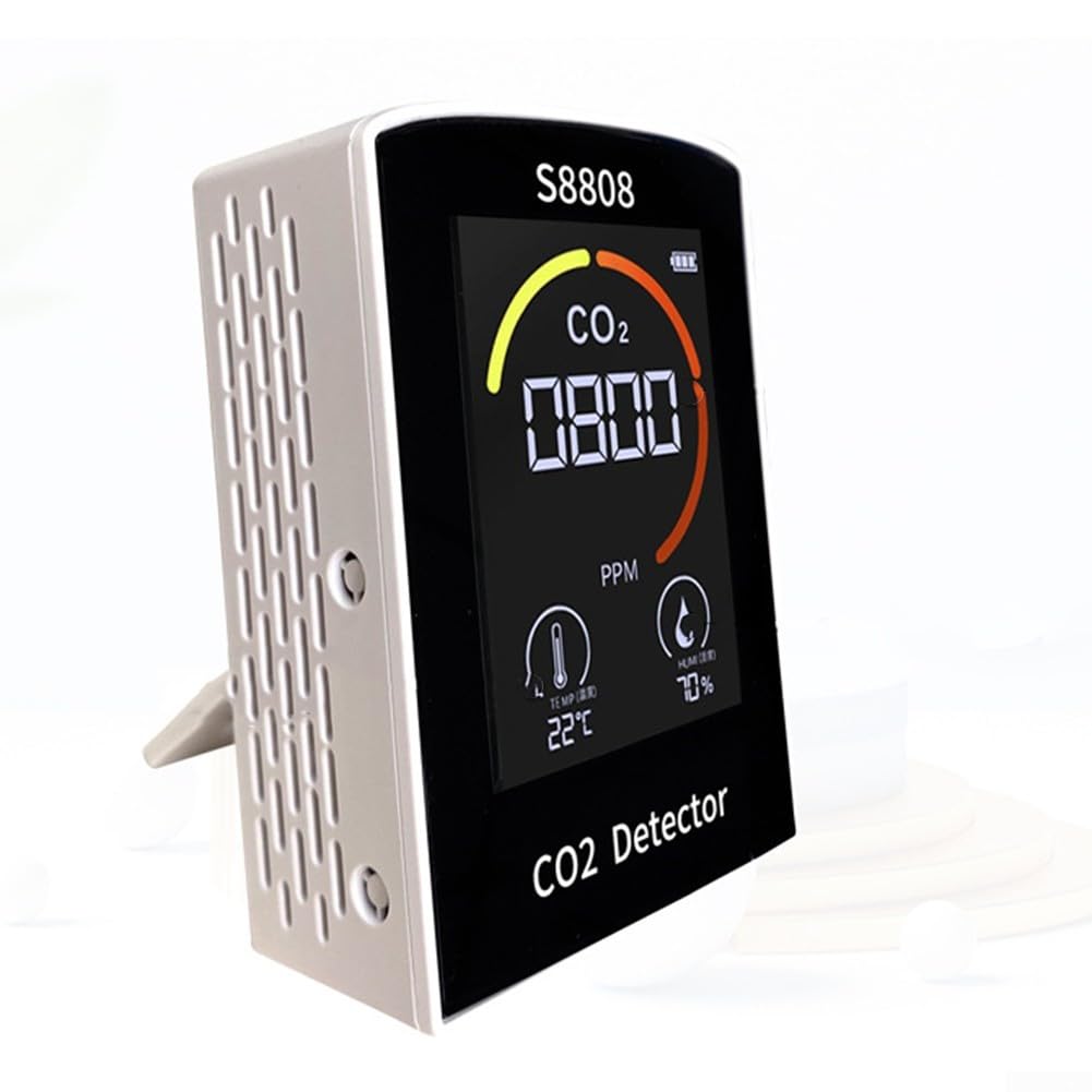 Detector de dióxido de carbono, medidor digital de CO2, medidor de dióxido de carbono, humedad, temperatura, sensor TVOC, para oficina en casa