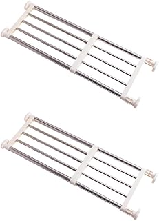 BAOYOUNI Expandable Tension Shelf Heavy Duty Metal Closet Rod DIY Divide...