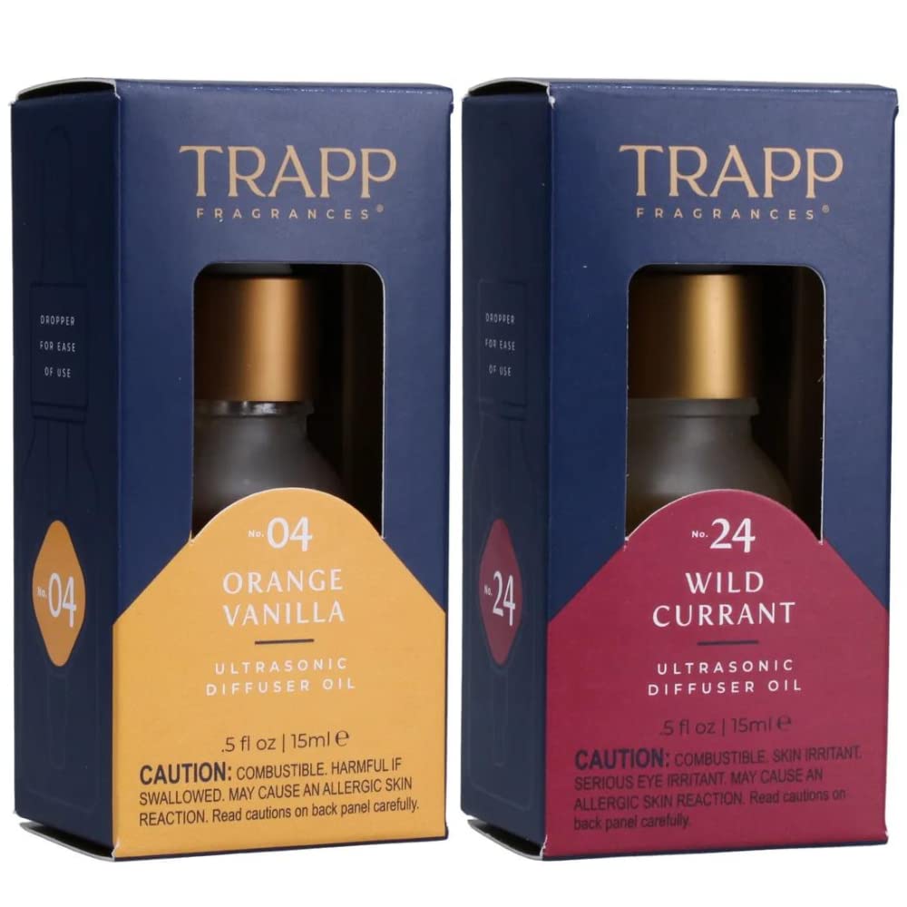 Trapp Fragrance Ultrasonic Diffuser Oil, 0.5oz Sweet Summer Scents Variety, Set of 2 - Includes No. 04 Orange Vanilla and No. 24 Wild Currant Scented Diffuser Oils