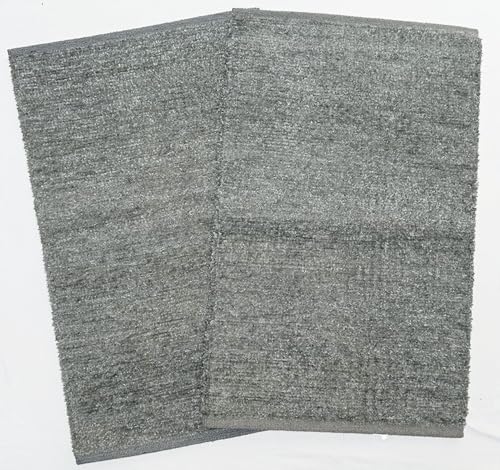 Image of House2Home Feather Cotton Blend Door Mat | 2Pc. Combo | 50x80cm | Side Binding - Available in 8 Colors (Cloud Gray)