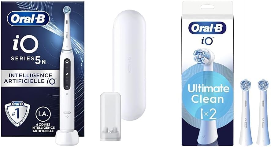 Brosse à dents Oral-B iO5 contre la plaque dentaire avec brossage en profondeur douceur