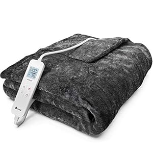 Vremi Electric Blanket – 50 x 60 inches Throw Heated Blanket with 6 Heat and 8 Time Settings – Fleece Heating Pad with…