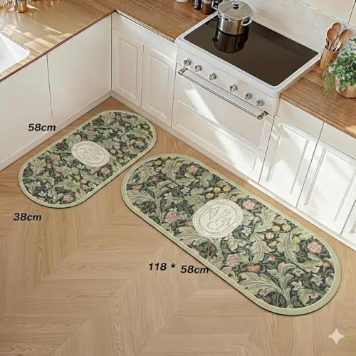 Image of Yagzon 2 Piece Non Slip Kitchen Mats for Floor Cushioned Kitchen Rugs & Mats Waterproof Comfort Standing Mat Runner for Kitchen,Home Office,Sink,Laundry (Color 1)