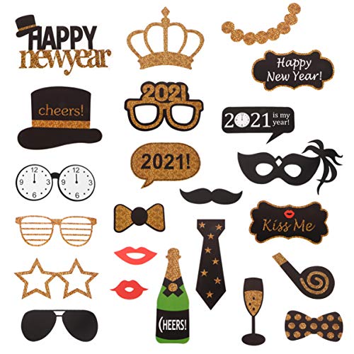 Amosfun Adereços Fotográficos de Ano Novo 2021 Adereços de Festa de Ano Novo Acessórios Fotográficos