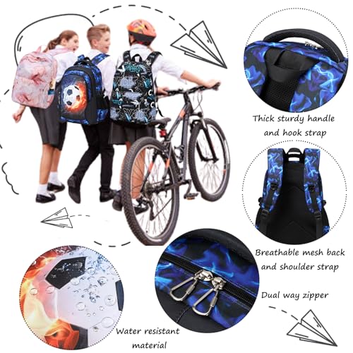Jumpopack School Backpack for Boys Soccer Backpack for Boys Kids Backpacks for Elementary Middle School Bag for Kids Bookbag,Soccer Print4