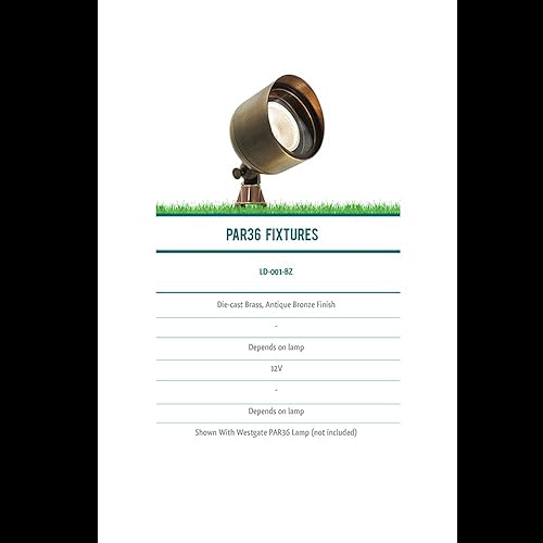 Miniatura 6 de Westgate Luces LED de iluminación para paisaje, construcción de latón, PAR36 no incluido, acabado de bronce antiguo, luces de pozo