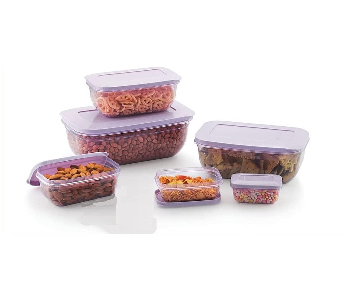 DOLIVA 6 Pcs Kitchen Food Container Meat 1500 Ml Storage Box Fridge & Freezer Fish Storage Basket Food Container, Polypropylene,Multicolor