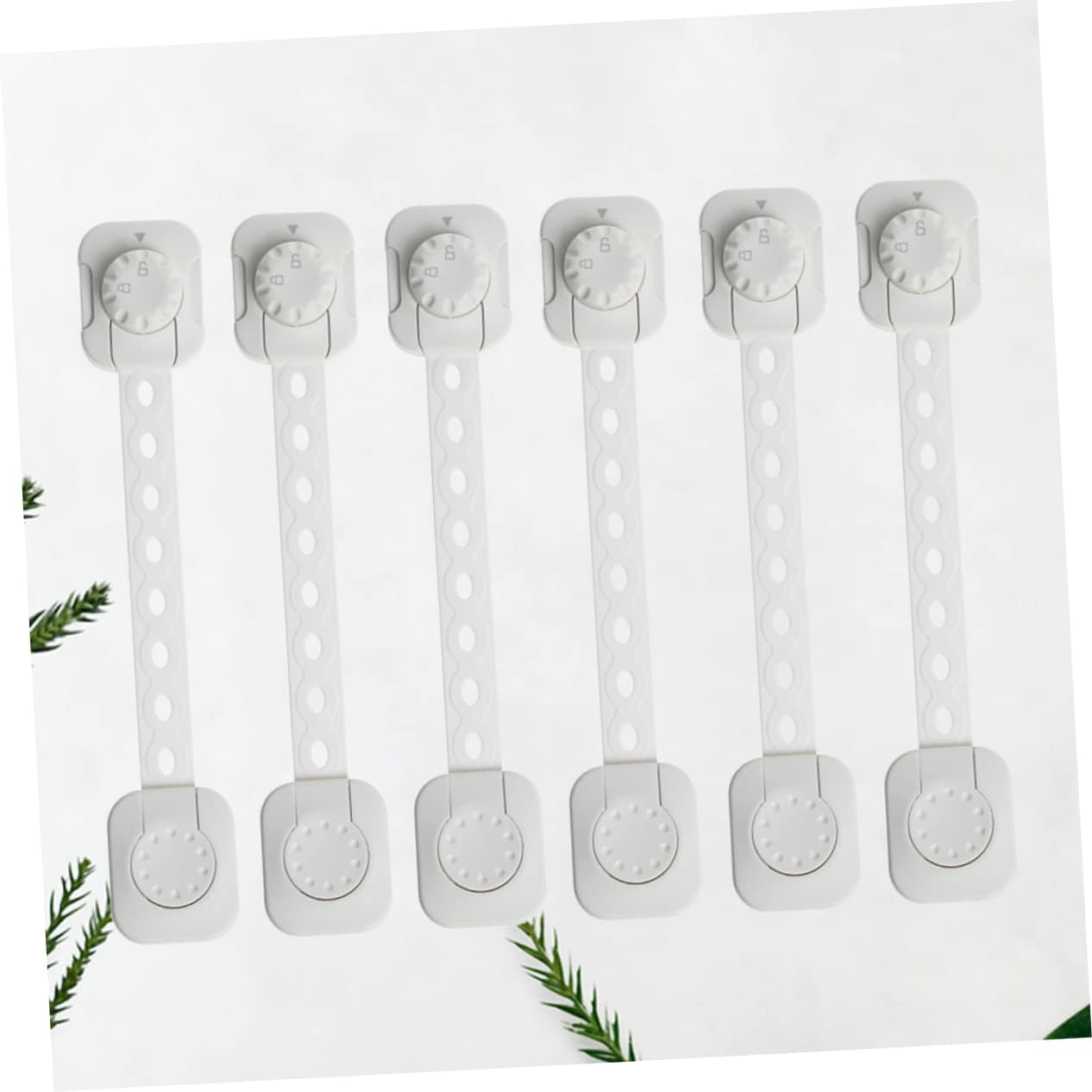 Toyvian 18pcs Adjustable Boy Girl Locks Multipurpose Cabinet Adhesive Belt Lock for Refrigerators and Cupboards Easy Unlock Design White