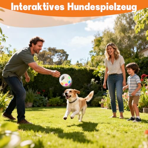 Dog Calming Ball, Anti Stress Ball Hund, Hundeball mit Handle, Antistressball Hund, Haltbares Hundespielzeug mit Quietscher Interaktives Hundespielzeug Balls für Mittlere Große Hunde, Indoor & Outdoor
