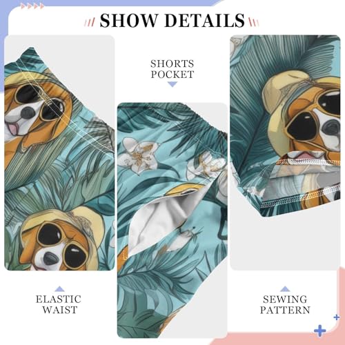 ZZXXB Tropical Beagle Boys Long Pants Soft Trousers Elastic Waist Kids Lounge Bottoms with Pockets S-XL4