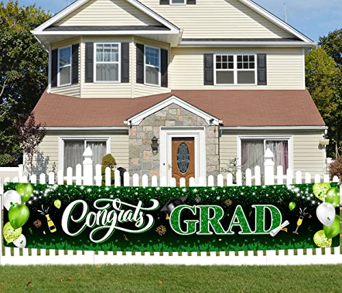 Image of 2026 Graduation Decorations-Congrats Grad Yard Sign Banner Decoration for Class of 2026 Graduation Party Supplies(Green and Black)