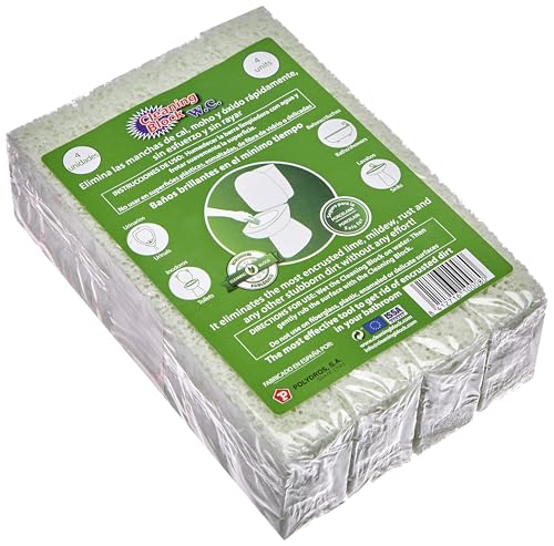 Cleaning Block WC - Toilette reiniger - Urinsteinentferner Set – 4er Pack Anti-Kalk Stäbe für WC, Waschbecken und Dusche – Effektive Entfernung von Kalk, Urinstein und Schmutz