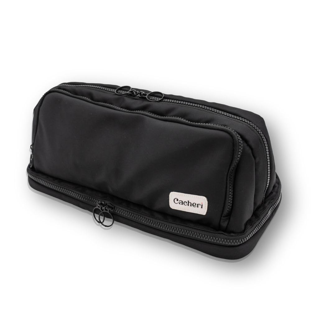 Cacheri All in One Travel Toiletry Bag, Makeup Bag with Jewelry Compartment and Heat-Resistant Pocket for Hair Tools