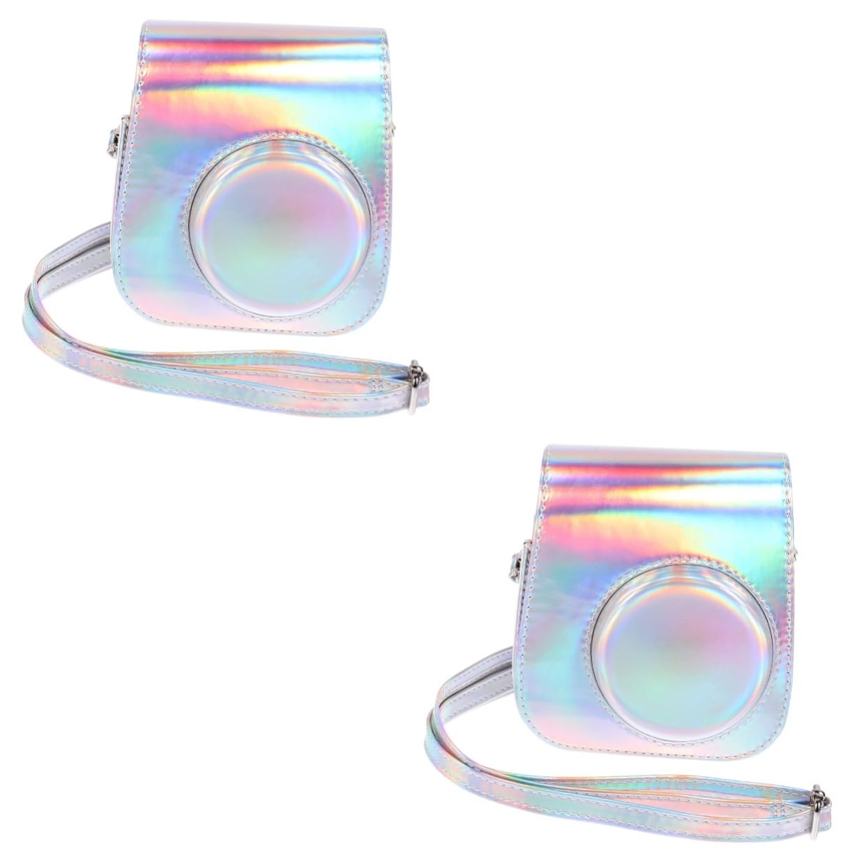 HOMSFOU Borsa Fotografica Fotocamere Digitali Immediato Fotocamera Digitale Custodia Per Fotocamera Istantanea Fotocamera Mini Macchina Fotografica Istantanea Telecamera Silver Pu