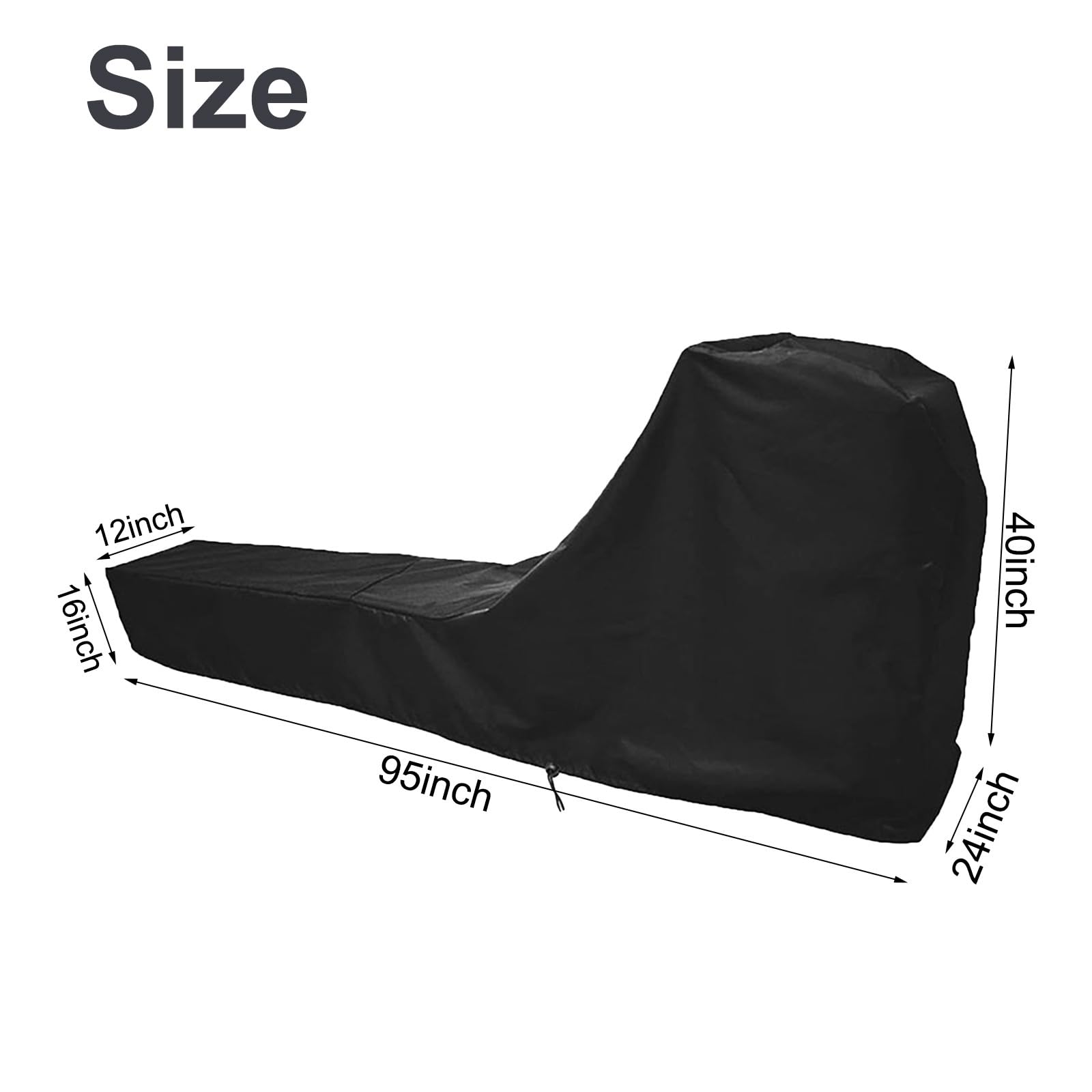 Rudergerät-Abdeckung für Concept 2, 244 x 61 x 101 cm, wasserdichter Staubschutz mit winddichtem Seil, robuster 210D-Oxford-Aufbewahrungskoffer, schwarz